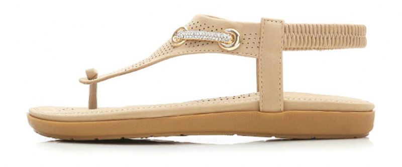 Yudith Dames Platte Hak Zomer Sandaal - Beige