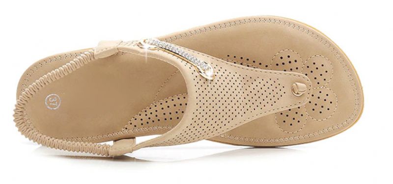 Yudith Dames Platte Hak Zomer Sandaal - Beige