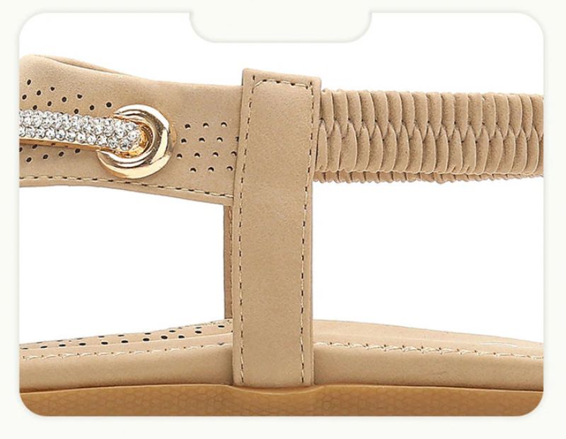 Yudith Dames Platte Hak Zomer Sandaal - Beige