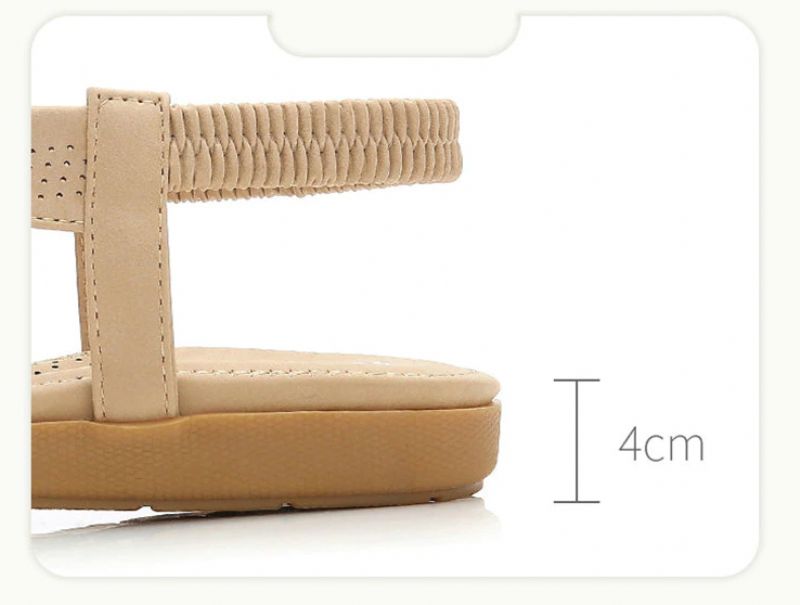 Yudith Dames Platte Hak Zomer Sandaal - Beige