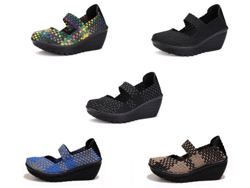 Yuli Dames Wedges Schoenen - Zwart zilver