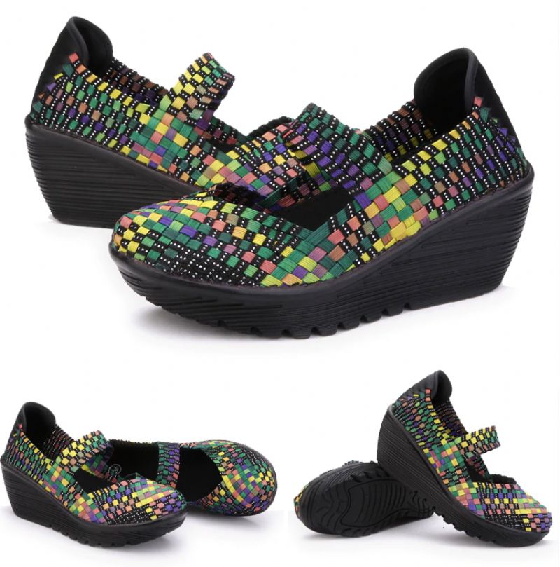 Yuli Dames Wedges Schoenen - Zwart zilver