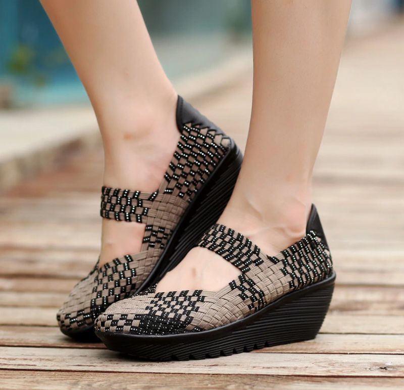 Yuli Dames Wedges Schoenen - Zwart zilver