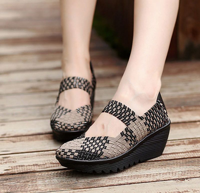 Yuli Dames Wedges Schoenen - Zwart zilver