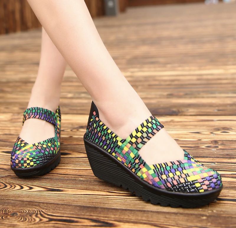 Yuli Dames Wedges Schoenen - Zwart zilver