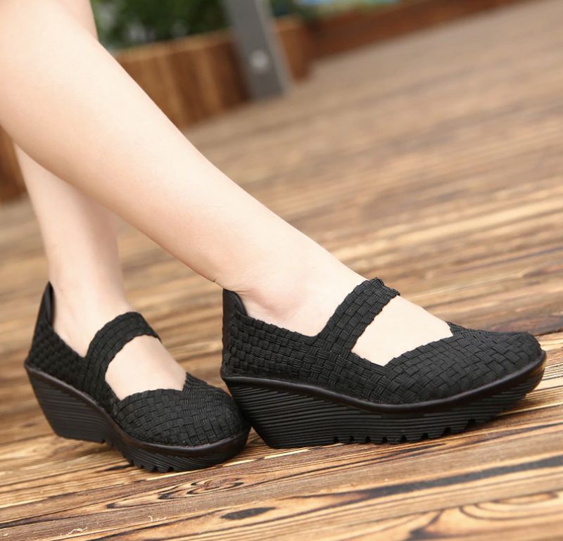 Yuli Dames Wedges Schoenen - Zwart zilver