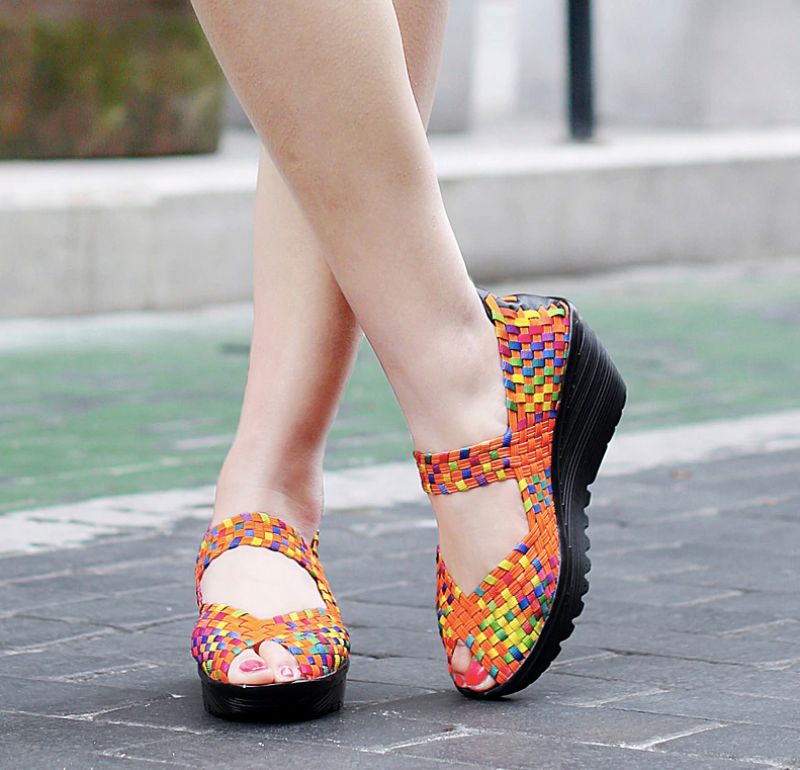 Yuli Dames Wedges Schoenen - Zwart zilver