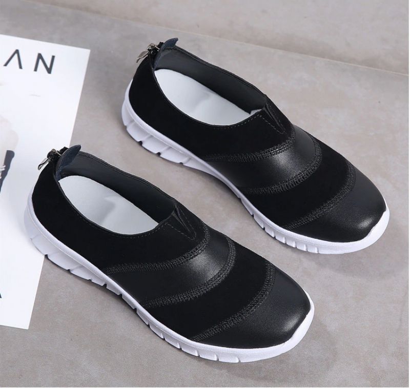 Yusuf Dames Loafer Instapschoenen Leren Herfstmode Platte Schoenen - Bruin