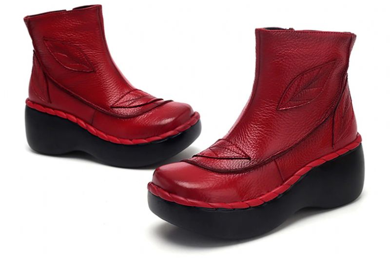 Zafiro Dames Lente Herfst Platform Booties - Rood