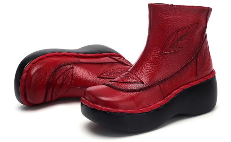 Zafiro Dames Lente Herfst Platform Booties - Rood