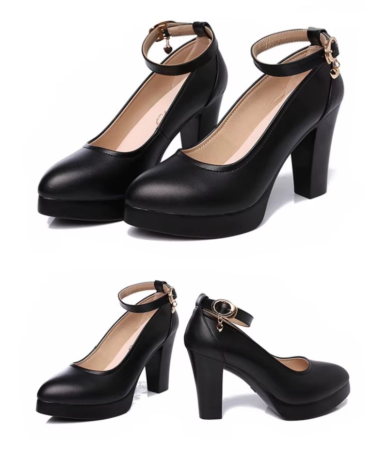 Zalma Casual Amandelvormige Pumps Voor Dames - Zwart Hak 3