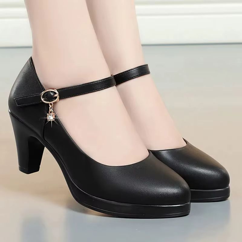 Zalma Casual Amandelvormige Pumps Voor Dames - Zwart Hak 3