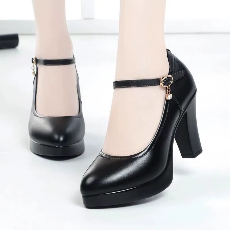 Zalma Casual Amandelvormige Pumps Voor Dames - Zwart Hak 3