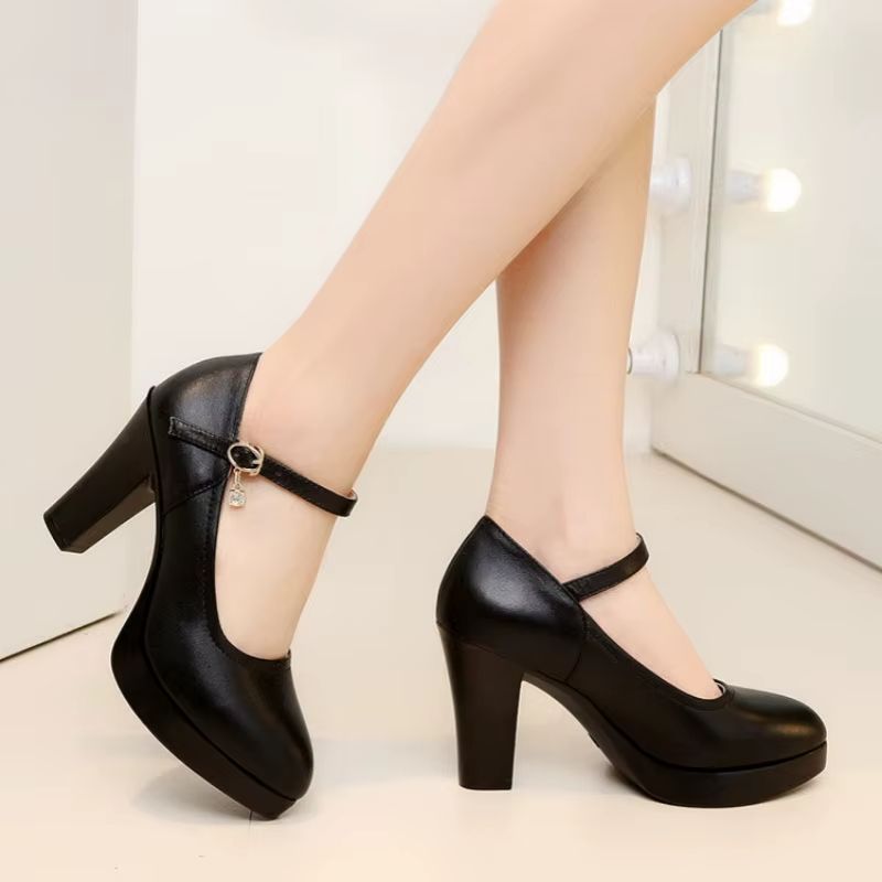 Zalma Casual Amandelvormige Pumps Voor Dames - Zwart Hak 3