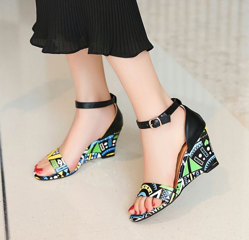 Zambia Wedges - Rood 7cm