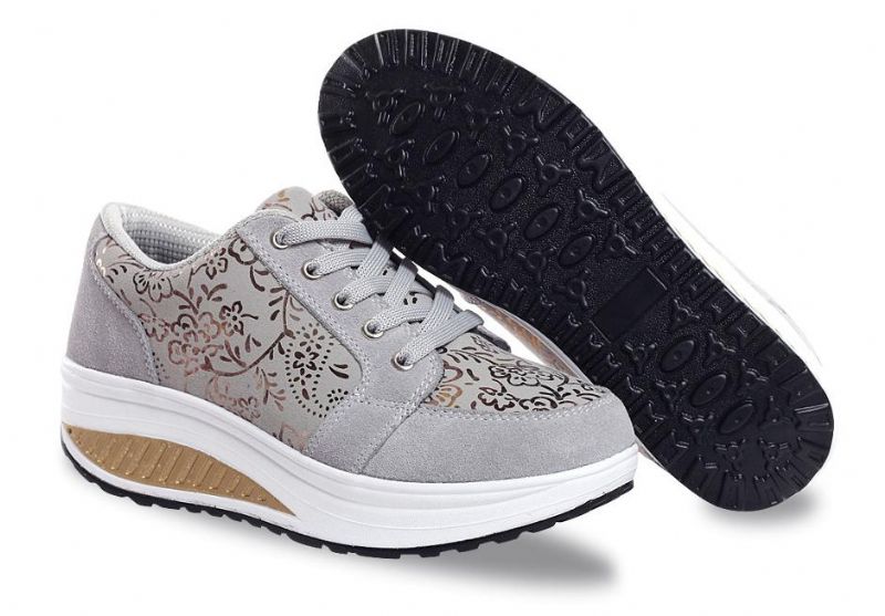 Zandia Dames Walking Platform Sneaker - Grijs