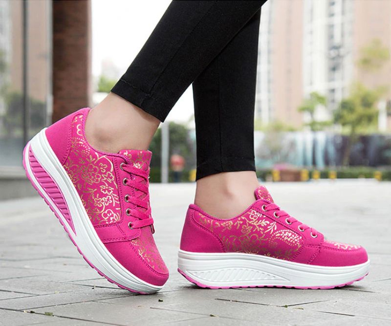 Zandia Dames Walking Platform Sneaker - Grijs