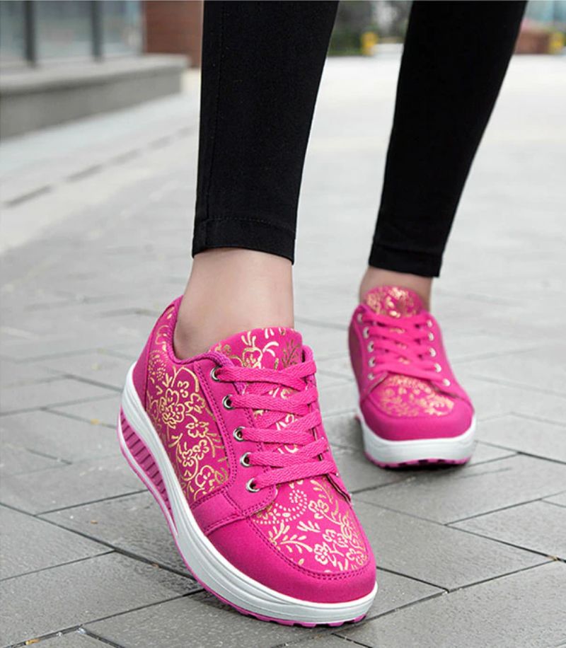 Zandia Dames Walking Platform Sneaker - Grijs