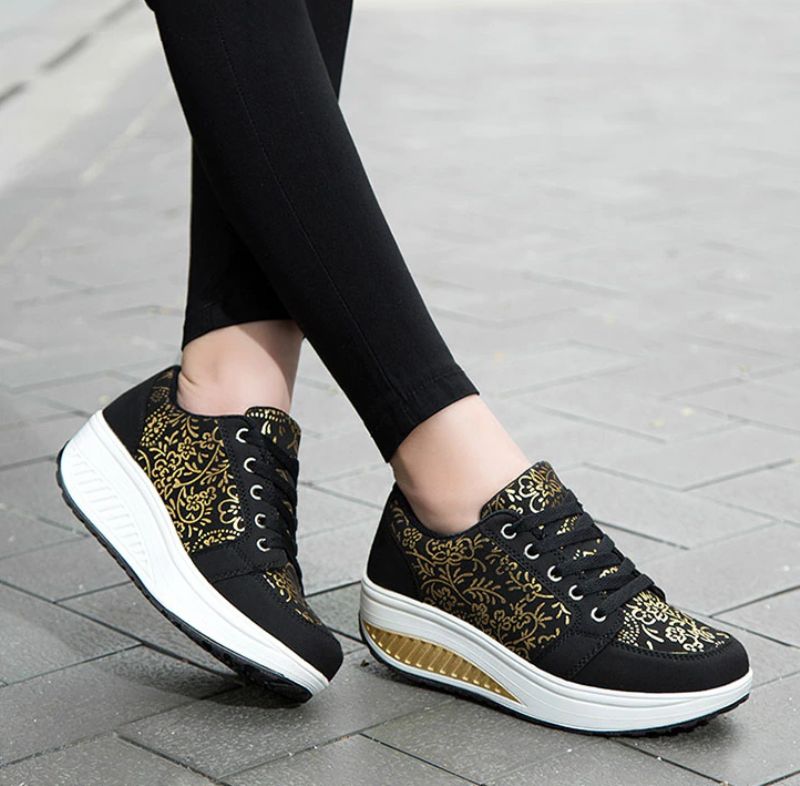 Zandia Dames Walking Platform Sneaker - Grijs