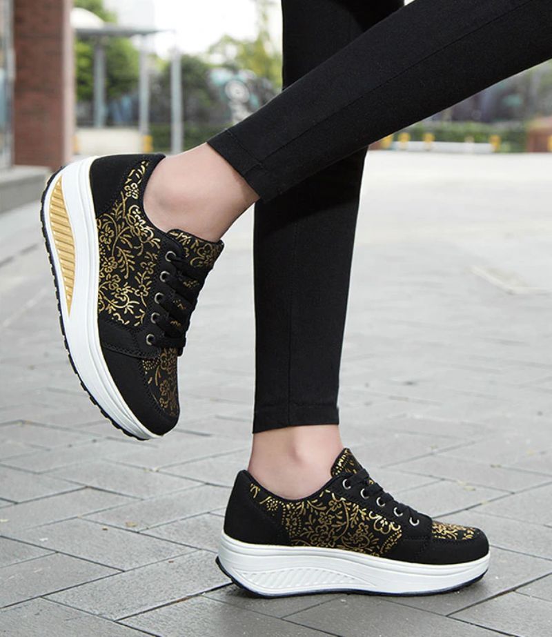 Zandia Dames Walking Platform Sneaker - Grijs