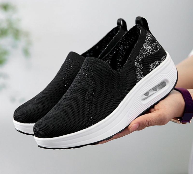Zarely Platform Ademende Schoenen Voor Dames - Zwart