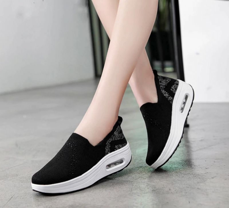 Zarely Platform Ademende Schoenen Voor Dames - Zwart