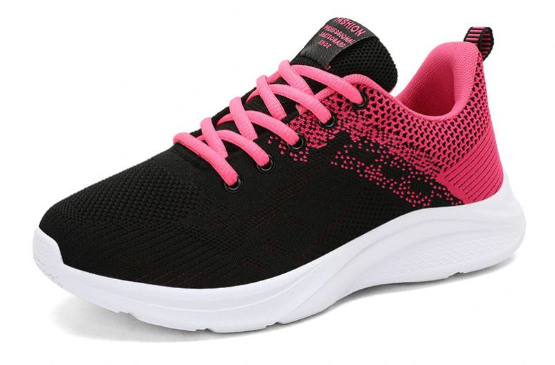 Zazu Dames Ademende Mesh Hardloopschoenen - Zwart Roze