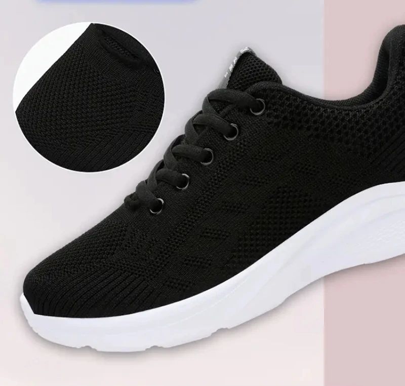 Zazu Dames Ademende Mesh Hardloopschoenen - Zwart Roze