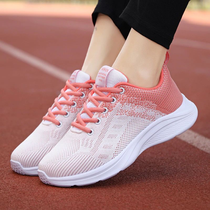 Zazu Dames Ademende Mesh Hardloopschoenen - Zwart Roze