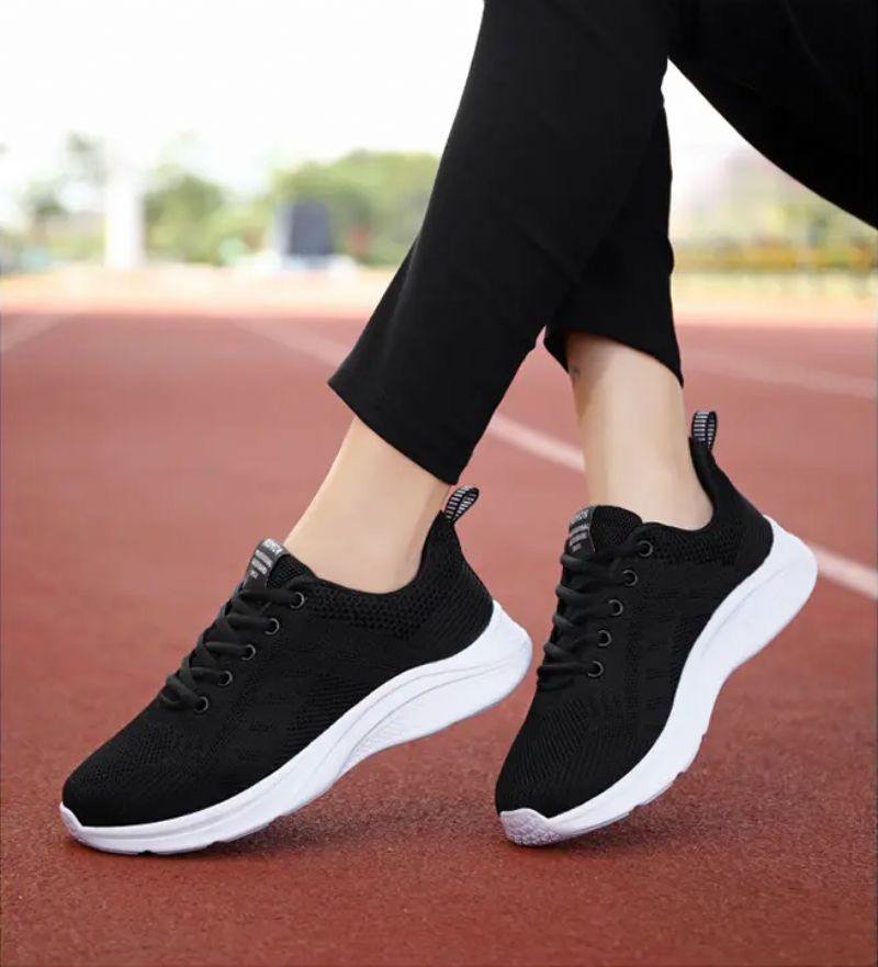 Zazu Dames Ademende Mesh Hardloopschoenen - Zwart Roze