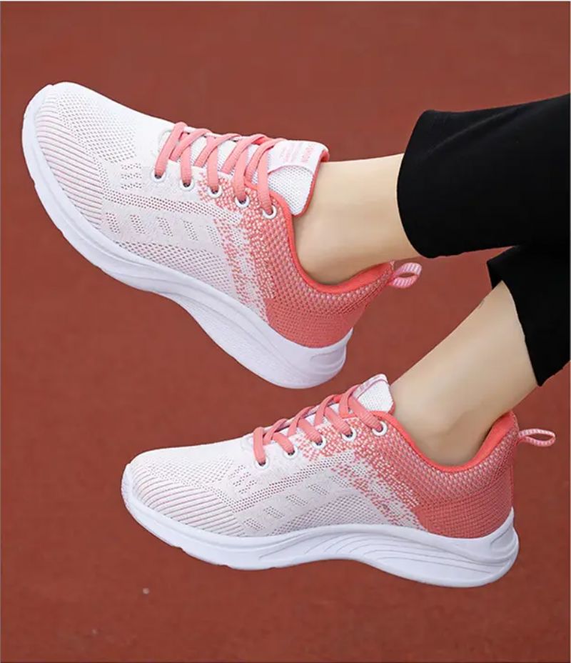 Zazu Dames Ademende Mesh Hardloopschoenen - Zwart Roze
