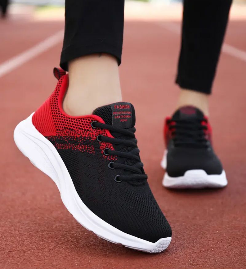 Zazu Dames Ademende Mesh Hardloopschoenen - Zwart Roze