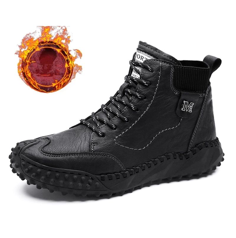 Zilveren Heren Winterlaarzen - Zwart