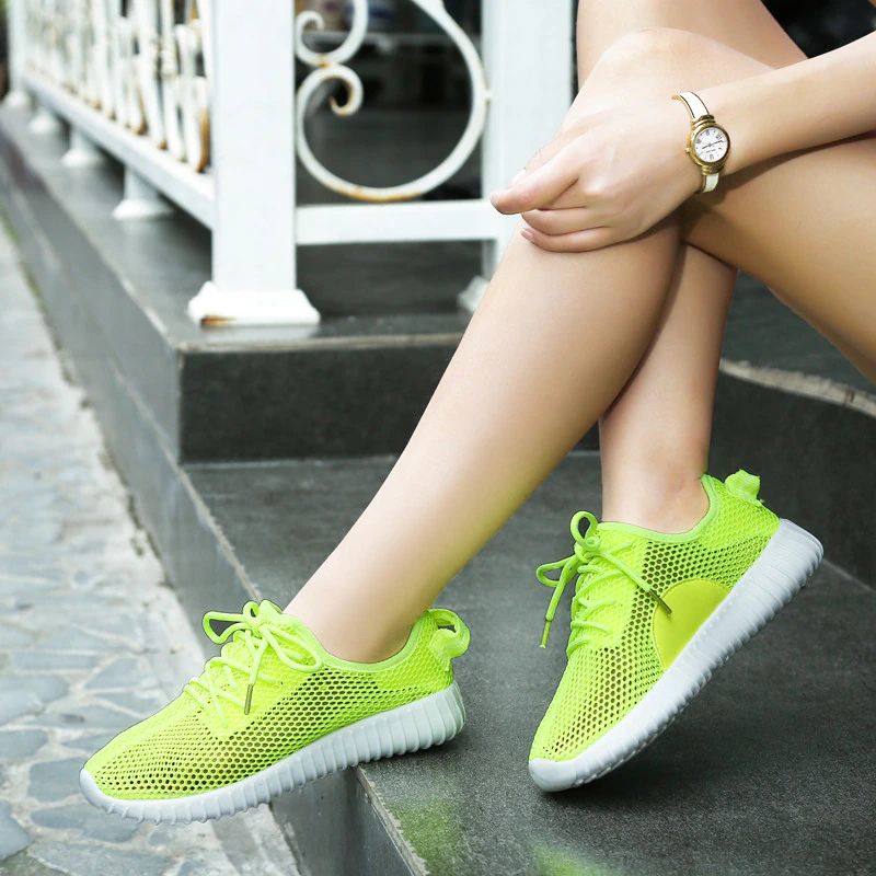 Zinab Dames Zomer Sneaker Veter Mode Ademende Mesh Schoenen - Groen