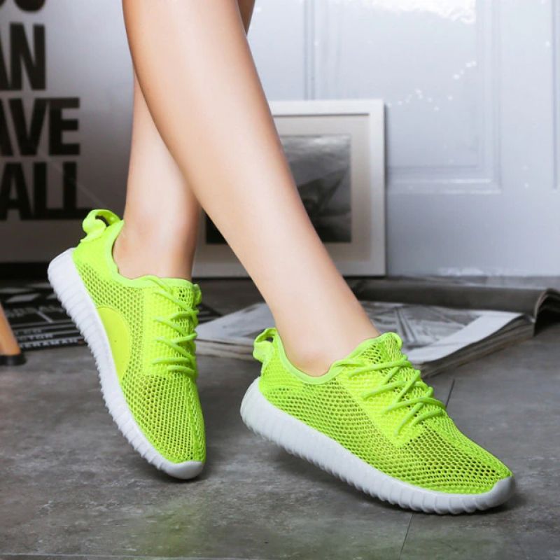 Zinab Dames Zomer Sneaker Veter Mode Ademende Mesh Schoenen - Groen