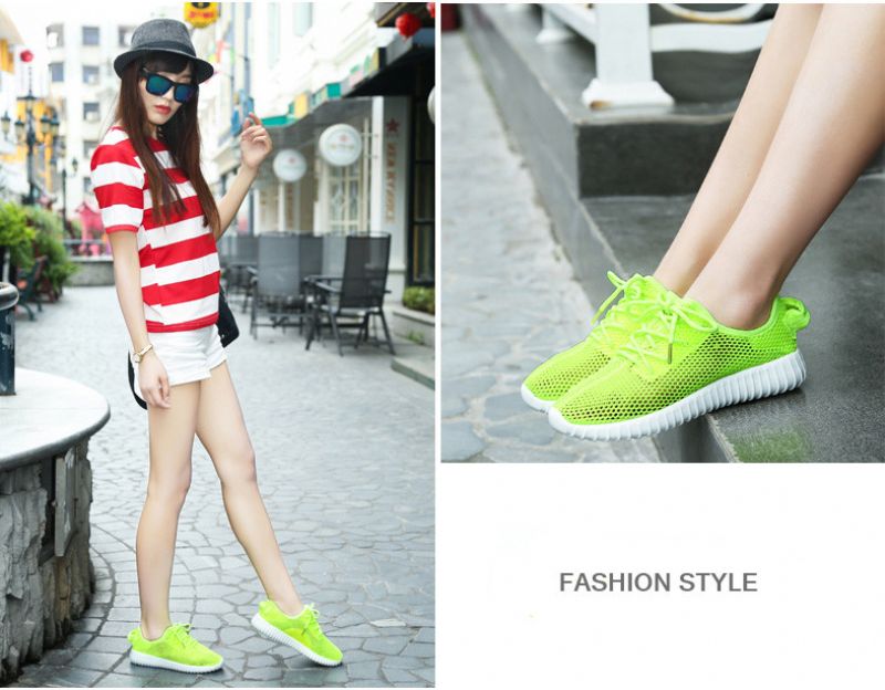 Zinab Dames Zomer Sneaker Veter Mode Ademende Mesh Schoenen - Groen