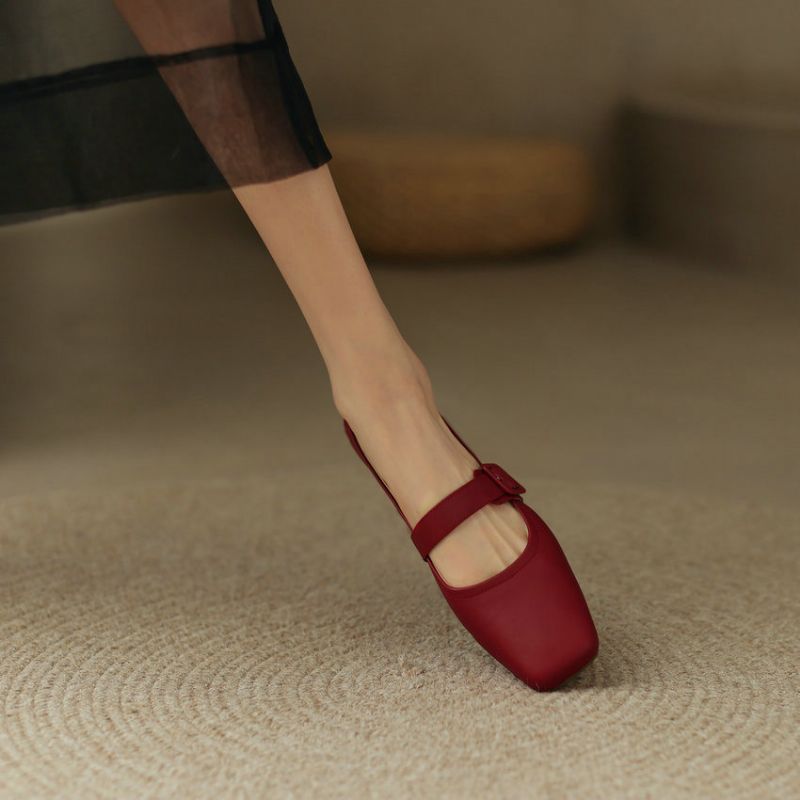 Zoe Dames Vierkante Hakken Pumps - Rood