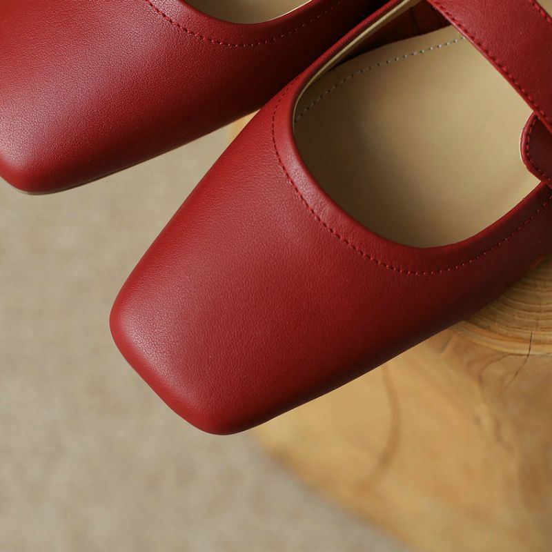 Zoe Dames Vierkante Hakken Pumps - Rood