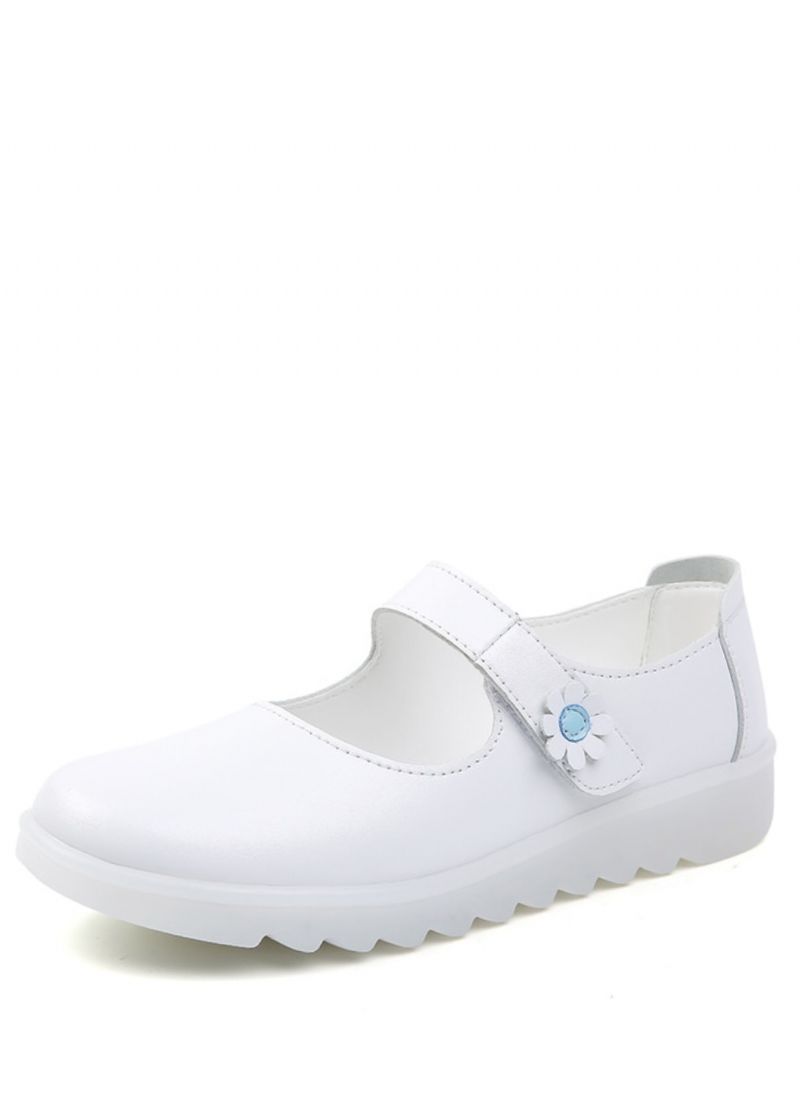 Zoe Dames Witte Platte Schoenen Voor Verpleegster