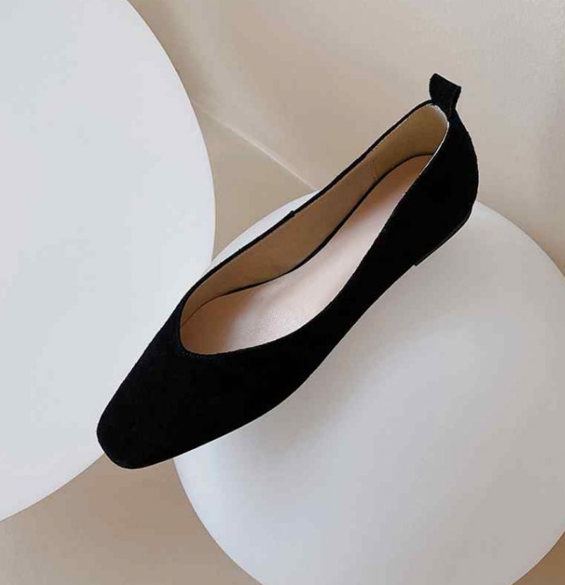 Zole Hoogwaardige Platte Zwarte Schoenen Voor Dames - Zwart