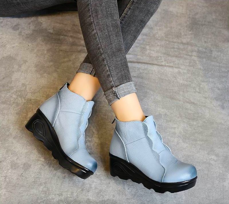 Zuny Dames Platform Laarzen - Blauw